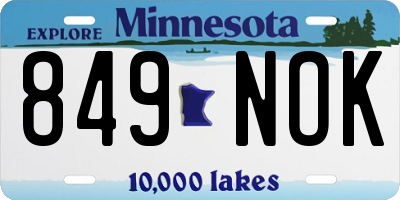 MN license plate 849NOK