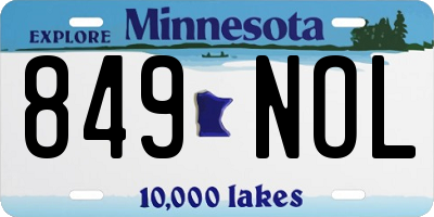 MN license plate 849NOL