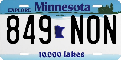 MN license plate 849NON