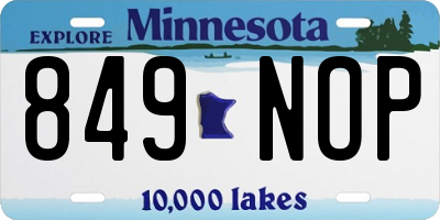 MN license plate 849NOP