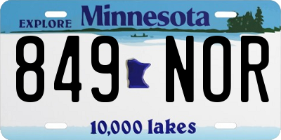 MN license plate 849NOR