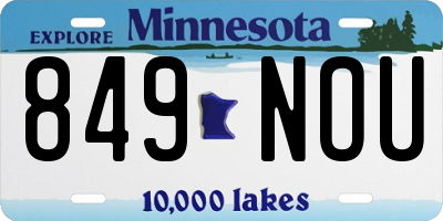 MN license plate 849NOU