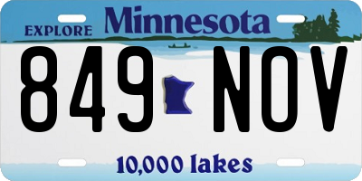 MN license plate 849NOV