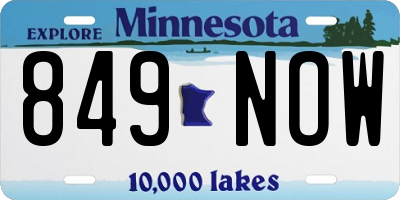 MN license plate 849NOW