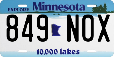 MN license plate 849NOX