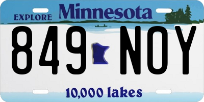 MN license plate 849NOY