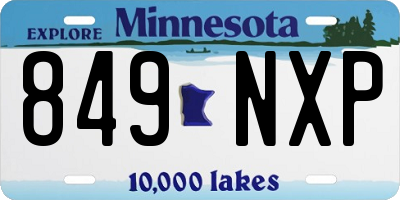 MN license plate 849NXP