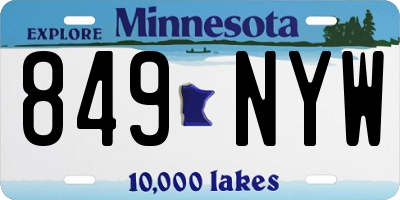 MN license plate 849NYW
