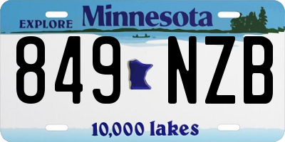 MN license plate 849NZB