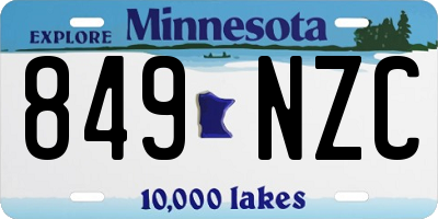 MN license plate 849NZC