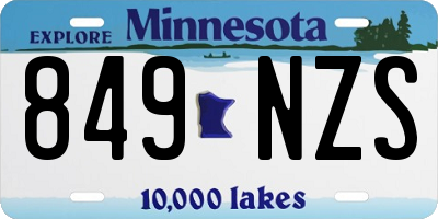 MN license plate 849NZS