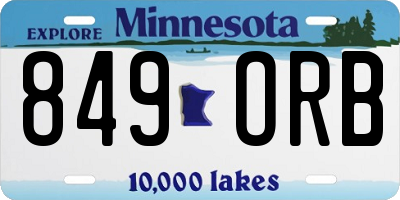MN license plate 849ORB