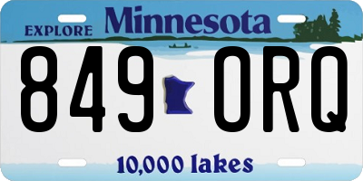 MN license plate 849ORQ