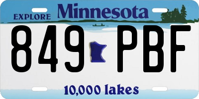 MN license plate 849PBF