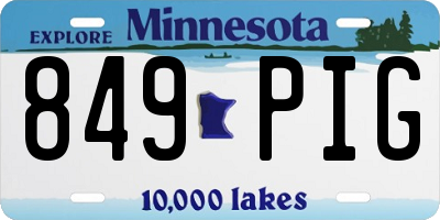 MN license plate 849PIG