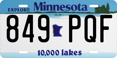 MN license plate 849PQF