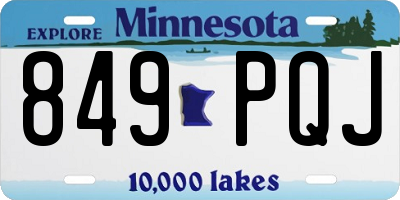 MN license plate 849PQJ