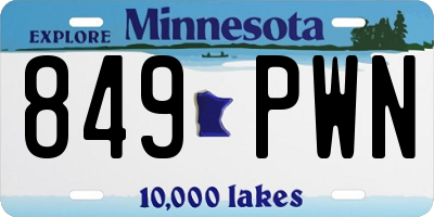 MN license plate 849PWN