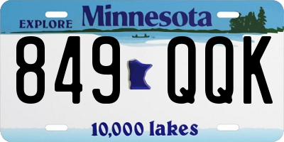 MN license plate 849QQK