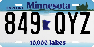 MN license plate 849QYZ