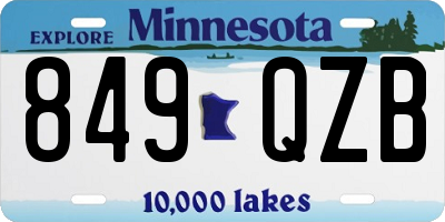 MN license plate 849QZB
