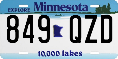MN license plate 849QZD