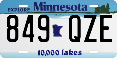 MN license plate 849QZE