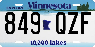 MN license plate 849QZF