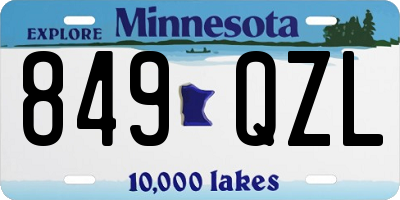 MN license plate 849QZL