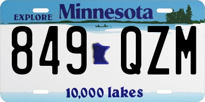 MN license plate 849QZM
