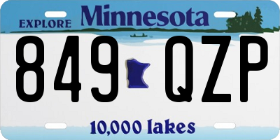 MN license plate 849QZP