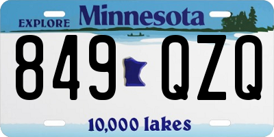 MN license plate 849QZQ