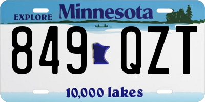 MN license plate 849QZT