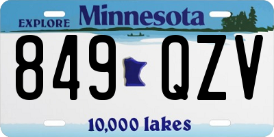 MN license plate 849QZV