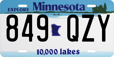 MN license plate 849QZY