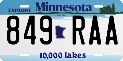 MN license plate 849RAA
