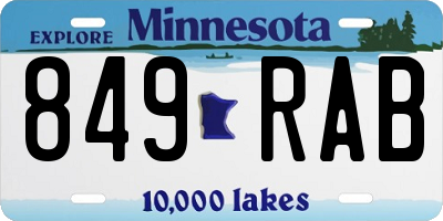 MN license plate 849RAB