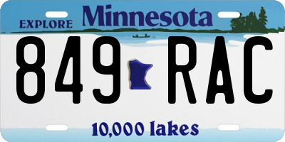 MN license plate 849RAC