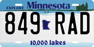 MN license plate 849RAD