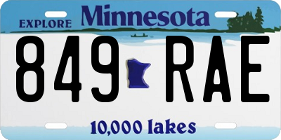 MN license plate 849RAE