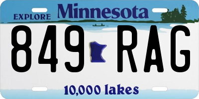 MN license plate 849RAG