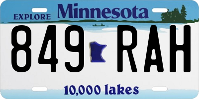 MN license plate 849RAH
