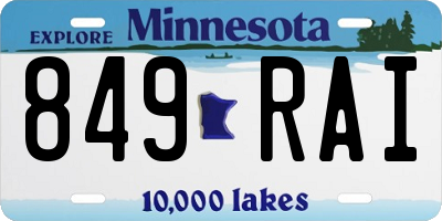 MN license plate 849RAI