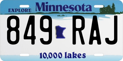 MN license plate 849RAJ