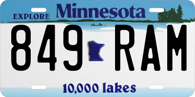 MN license plate 849RAM