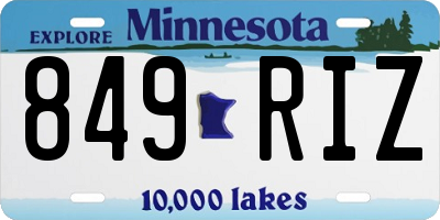 MN license plate 849RIZ