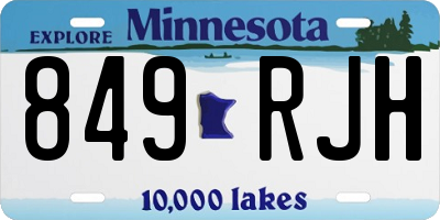 MN license plate 849RJH