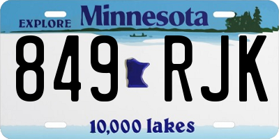 MN license plate 849RJK
