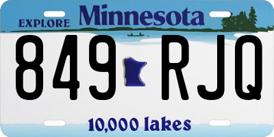 MN license plate 849RJQ