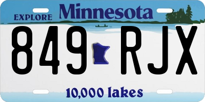 MN license plate 849RJX